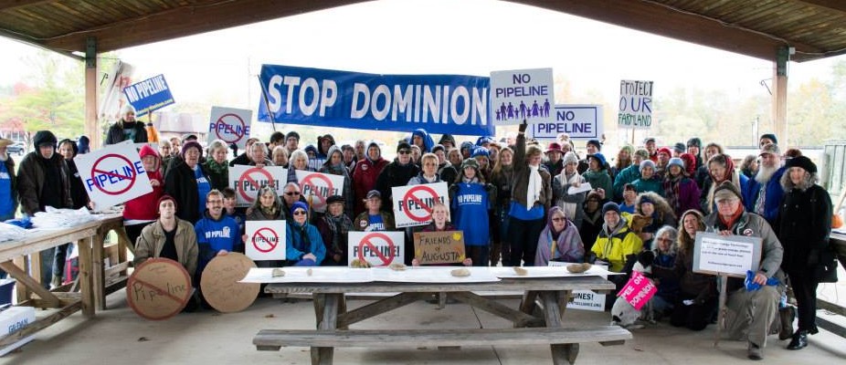 Over 100 concerned Virginians weathered the cold and rallied in Waynesboro on November 1st to stop the Atlantic Coast Pipeline.
